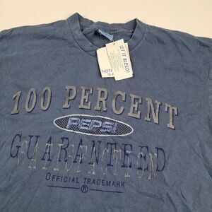 Vintage 1990s 100 Percent Pepsi Blue Faded Single Stitch T-shirt L/XL SODA POP